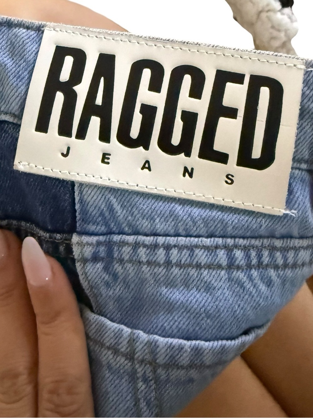 NWT The Ragged Priest Underworld Jean Two-Tone Wave Panel Wide Leg Jeans Size 28 - Picture 8 of 9